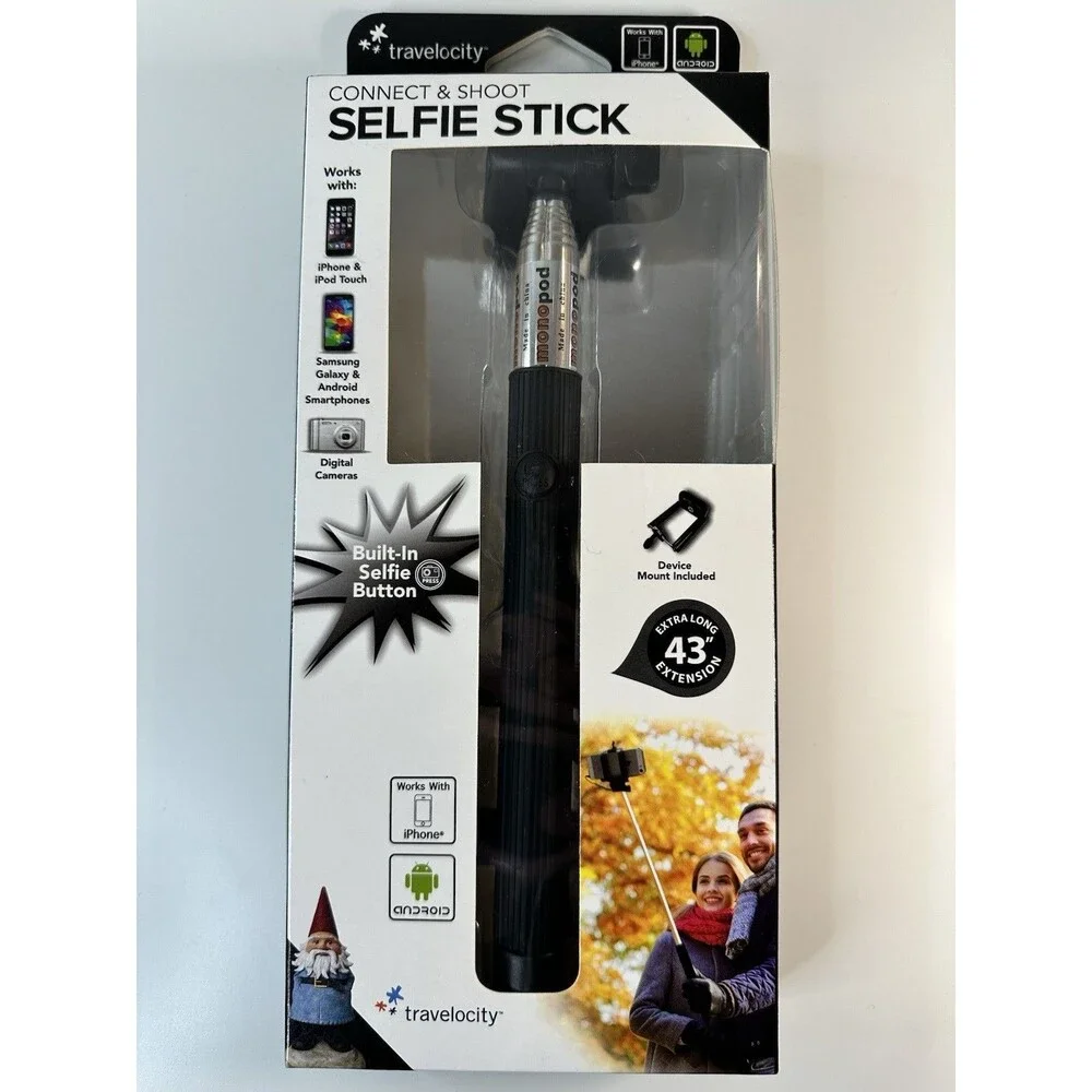 TRAVELOCITY Selfie Stick Extension Digital Camera iPhone Android Extra Long 43